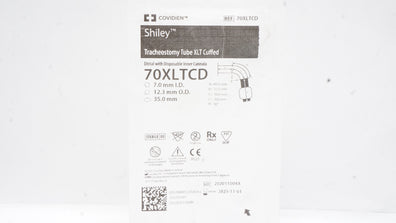 Covidien 70XLTCD Shiley Tracheostomy Tube XLT Cuffed 7.0ID x 12.3OD x 35.0mm